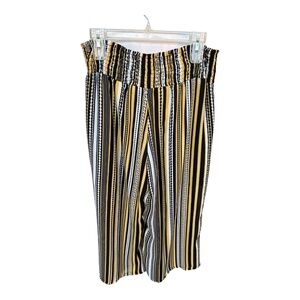 Est. 1946 High Rise Black, Yellow and White Striped Wide Leg Pants-Size L